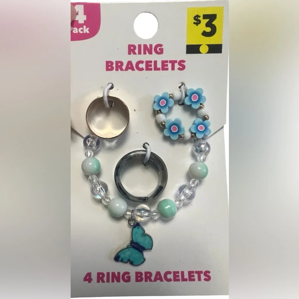 Colorful Kids Ring Bracelet Set